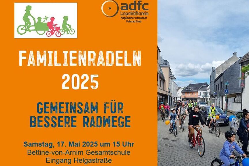 Familienradeln 2025 Flyer für die Kidical Mass Radtour "Familienradeln 2025"