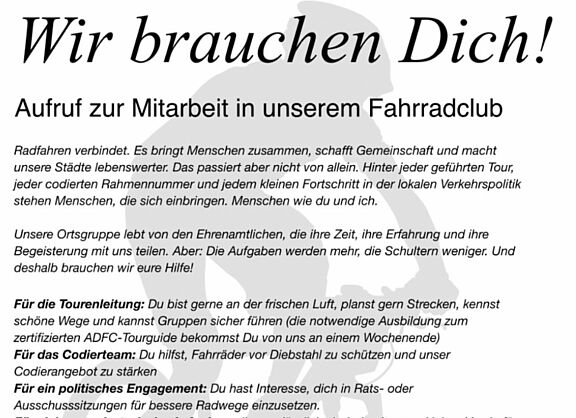 Aufruf zur Mitarbeit